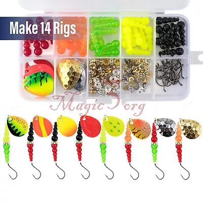 164pcs Inline Spinner Making Kit Colorado Blades Hooks Trout Lure Trolling Rig  • $13.59