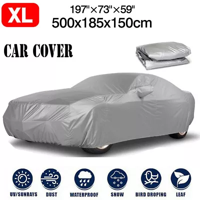 Extra Large Sedan Car Cover Waterproof In/Outdoor UV Protection Elasticized Hem • £14.79