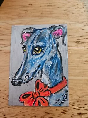 ACEO Greyhound Whippet Dog Pet Art  • $0.99