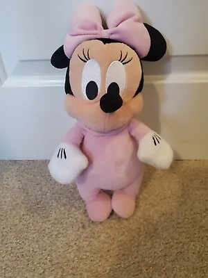 Disney Babies  From Disney Parks Baby Minnie Mouse   Plush Soft Toy 12    Pink • £5.50