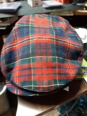 Red Plaid Derby Cap Co. Flat Driving Cap • $8.99