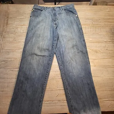 Vintage Pelle Pelle Jeans Mens 36x34 Blue Wide Leg Denim Baggy Hip Hop Y2K • $49.95