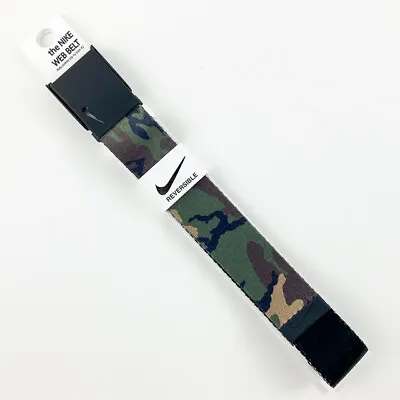 Nike Golf Men's Iconic Reversible Web Belt Olive Camo/black Fits Up To 42  #160 • $16.95