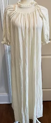 Mr Jac Jr Size 11 Ruffle Smocked Nightgown Ivory Vintage Side Buttons • $29.98