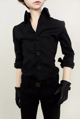 1/6 1/4 1/3 UncleSSDF ID72 BJD Outfit Doll Clothes Pure Black Casual Shirt+Pants • $21.36