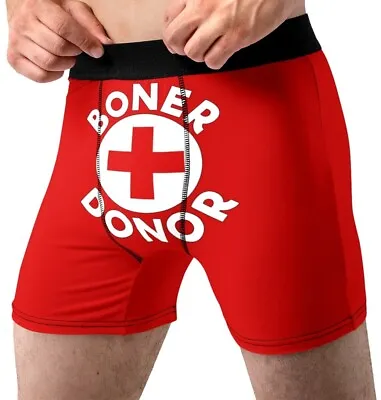 Boner Donor Underwear Fun Novelty Life Guard Hilarious Boxer Briefs Mens • $13.90