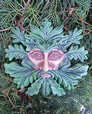 GREEN MAN Tree Ent Wall Plaque Gift Pagan Wiccan Garden Decoration 20cm NEW • £19.95