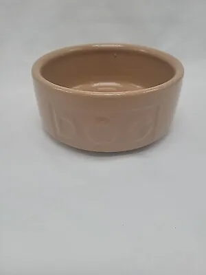 MASON CASH PET  DOG  Food Or Water Bowl Tan Pottery Embossed • $22.99