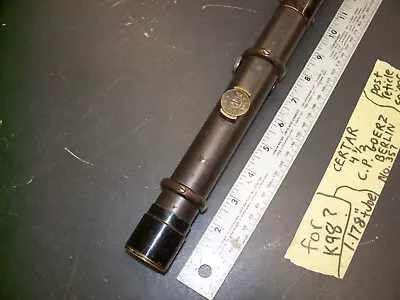 WW1/WW2 Post Reticle (tube Is Over 1  Dia.) Scope CERTAR 4 1/2 CP. GOERZ BERLIN • $188