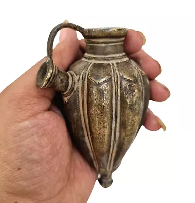 Rare 1850's Old Vintage Bronze / Brass Handcrafted Antique Mughal Hookah Pot • $261.75