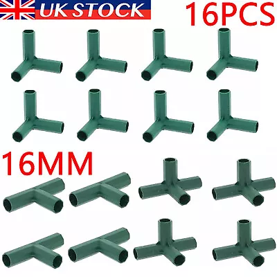 16X Plastic Garden Plant Awning Joints Connector Frame Greenhouse Bracket Parts • £9.59