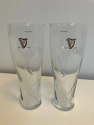 £30 • Buy 2x Rare Guinness Pint Irish Beer Glass 8  Tall Embossed St James Gate Palladium