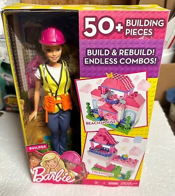 NEW Builder Barbie Doll Mega Construx Bloks BeachHouse Treehouse LEGO Compatible • $99.95