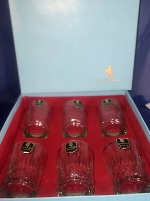 Vintage Boxed 6 X EDINBURGH CRYSTAL Whisky Glasses (UNUSED) • £30