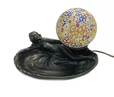 American Bronze And Millefiori Art Nouveau Mermaid Lamp First Half 20th Century • $920