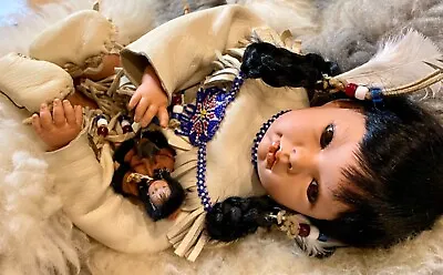 $70 • Buy OOAK Val Shelton Little Fawn Heirloom Quality Collector Native American Doll VTG