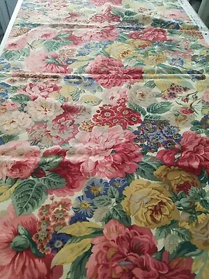 £20 • Buy Sanderson Rose And Peony Curtain Fabric Remnant - Heavy Fabric