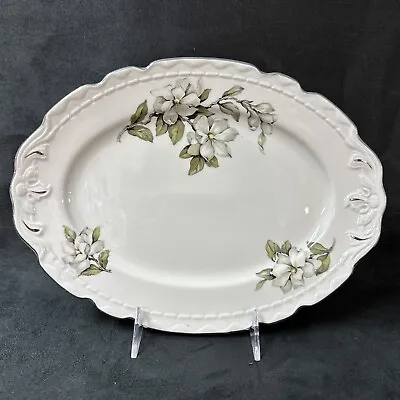 Embassy Vitrified China MAGNOLIA Oval Serving Platter 11 7/8 Inches • $22