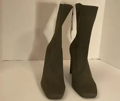 Zara Women’s Olive Green Sock Boots 3120/810 Size 10/45 NWD • $15