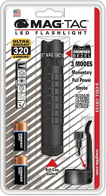 Mag-Tac LED 2-Cell CR123 Flashlight - Crowned-Bezel Matte Black • $49.97