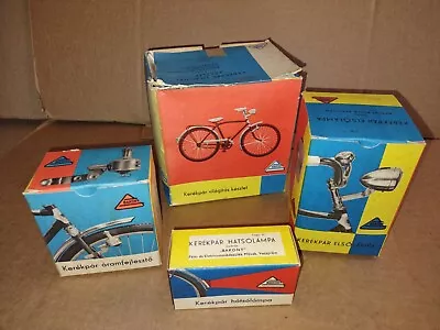 Vintage Bicycle Lights Set With Generator Made In Hungary Unused In Box • $55