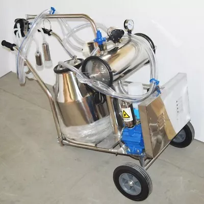 Electric Vacuum Pump Milking Machine Farm Bucket Milker For Cows And Goat With 2 • $925.65