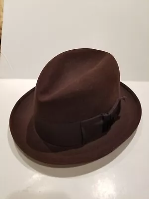 Vintage Western Dobbs Twenty 20 Brown Fedora Hat Size 7 1/8 USA Guild Edge • $39.99