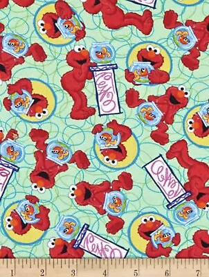 SESAME STREET ELMO FAT QUARTER COTTON FABRIC HARD TO FIND 18x22 FREE SHIPPING • $8.99