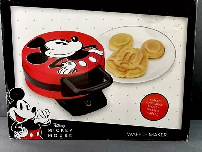 Disney Mickey Mouse Waffle Maker -Red - Non - Stick 800 Watts Disney New In Box • $21.98