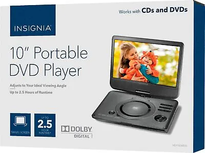 Insignia 10  Portable DVD Player With Swivel Screen - Black NS-P10DVD20 - UD • $37.99