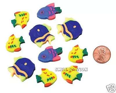 36 Mini Fish Erasers Kid Sea Life Luau Beach Ocean Party Goody Bag Filler Favor • $2.50