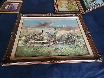 Marty Bell Fine Art Reprod. Oil Painting  Coln St. Aldwyn  1992 396/1000 Signed  • $235