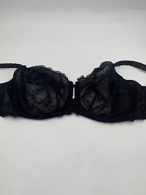 Wacoal Seduction Size 38 G Black Sheer Lace Full Figure Underwire Bra St:851155 • $28