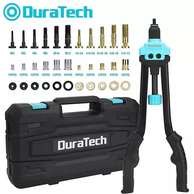 DURATECH 16  Rivet Nut Tool Kit With 165PC Rivet Nuts 11PC Metric & SAE Mandrels • $64.99