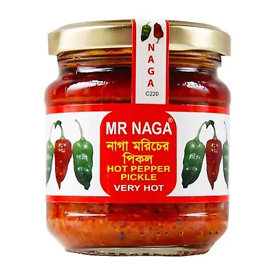 Mr Naga Very Hot Pepper Pickle - Naga Chilli Pepper Pickle - 190g  • £7.39