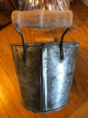 £3.80 • Buy Grey Oval Galvanised Metal Tin Rustic Flower Herb Garden Pot Planter Handles