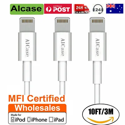 $8.99 • Buy LOT 10FT Genuine MFi Certified Apple Data Cable USB Charger For IPhone/iPad