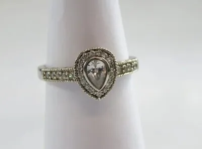 Genuine 925 Silver Ladies Ring Tear Drop Design Size R  • £11
