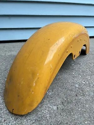Vintage CHOPPER Motorcycle FENDER HARLEY For Parts Bobber Custom Yellow Rear • $40.50