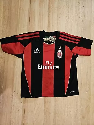 AC Milan Adidas Home Kit Football Soccer CLIMACOOL Jersey Toddler Size 3TOD • $19