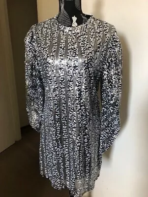 Zara Sequin Short Dress - Silver Size L • $30