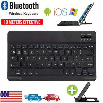 Rechargeable Wireless Bluetooth Keyboard For MAC IOS Android IPad Tablet PC Slim • $15.89