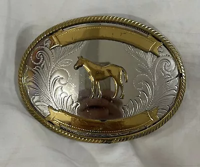 Vintage German Silver Rodeo Bronco  Cowboy Western Belt Buckle.  You Can Engrave • $22