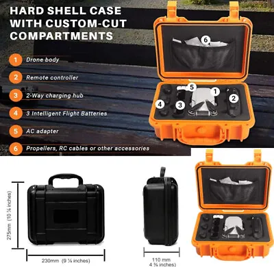 Hard Case For DJI Mavic Mini / Mini SE Drone Fly More Combo Drone Bag Orange • $97.78