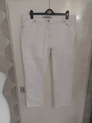 £6.50 • Buy Ladies 'Next' Relaxed Stretch Skinny Jeans.Frayed/Distressed. White.Size 18(28 )