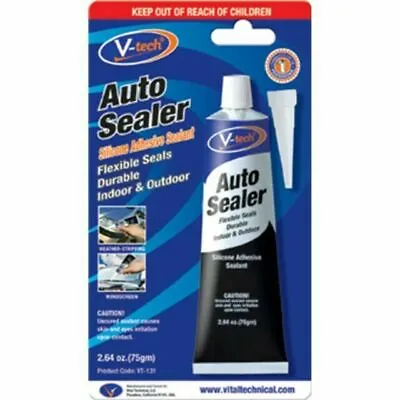 V-Tech Auto Sealer Silicone Adhesive Sealant Flexible Durable VT-131 Black 75g • £6.99