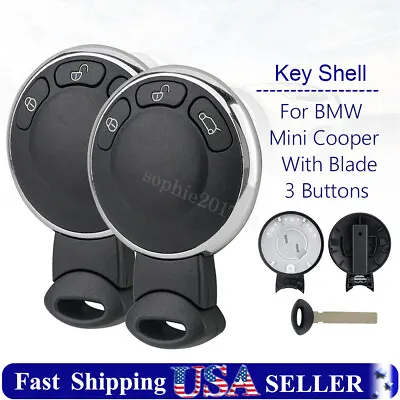 2 Replacement For 2007-2014 BMW Mini Cooper Smart Remote Key Fob 3b Case Shell • $16.89