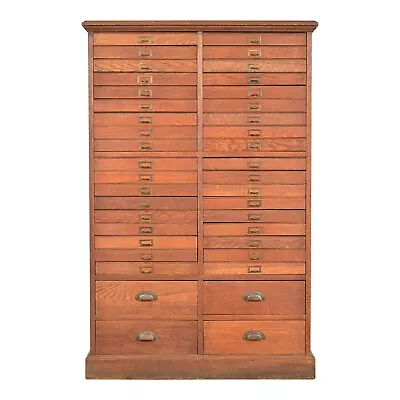 Antique Arts & Crafts Oak 40-Drawer File Cabinet Or Chest Of Drawers Circa 1900 • $5995