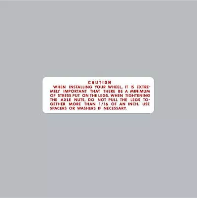 Redline - Fork Steerer Tube Warning Decal - Old School Bmx • $5.50