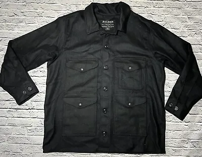FILSON Mackinaw Cruiser Wool Jacket USA Seattle Black XL Shacket NICE!! • $315